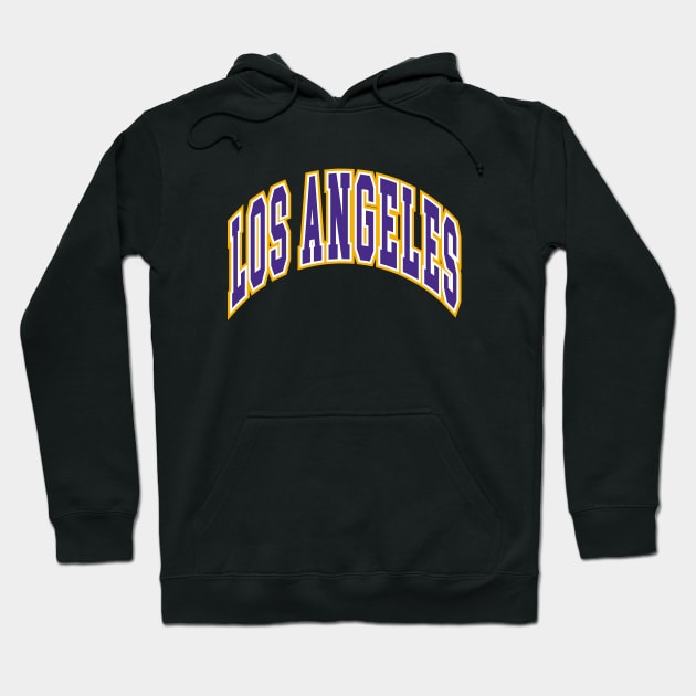 Los Angeles - Block Arch - Black Purple/Gold Hoodie by KFig21